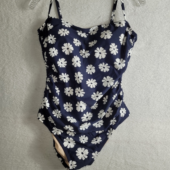 Kona Sol Other - Kona Sol Women's Navy White Floral Print Size L One Piece Swimsuit Cover Up